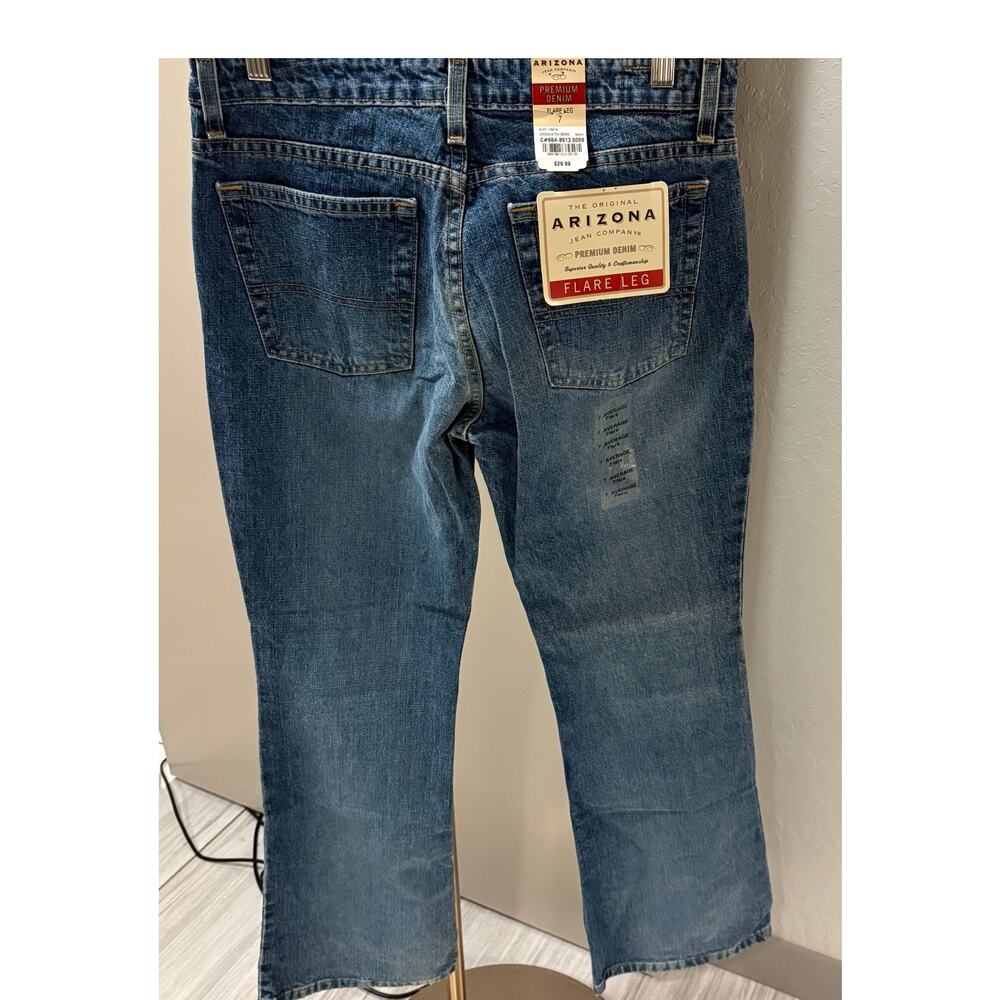 NOS Arizona Jean Company Flare Leg Denim Jeans Y2K Size 7 100% Cotton